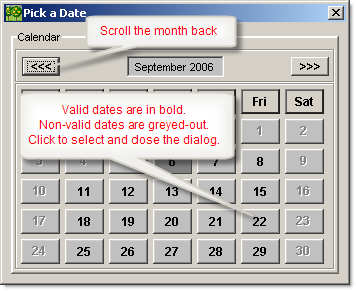 Funding Dates Menu